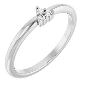 14K White Gold .04 CTW Natural Diamond Cluster Ring