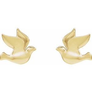 14K Yellow Holy Spirit Dove Left Earring