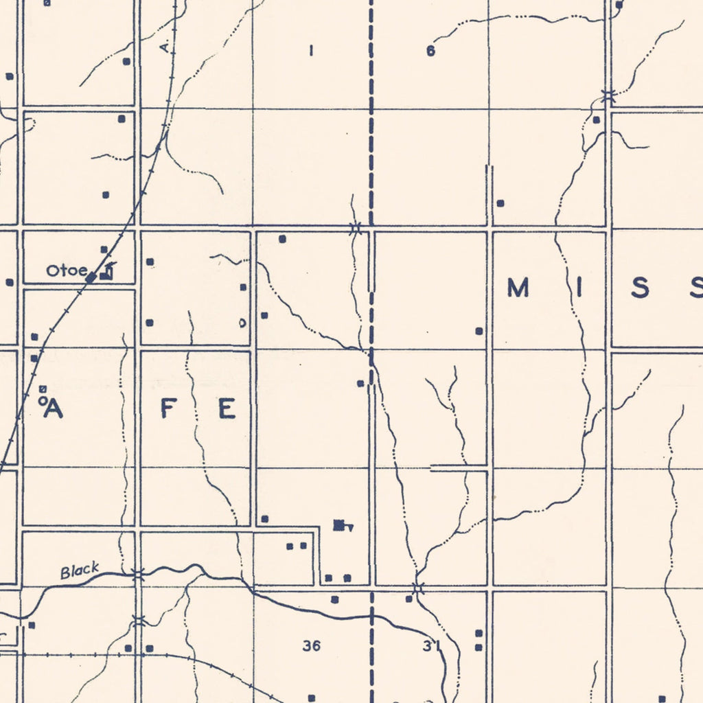 Vintage Map of Noble County, Oklahoma 1936