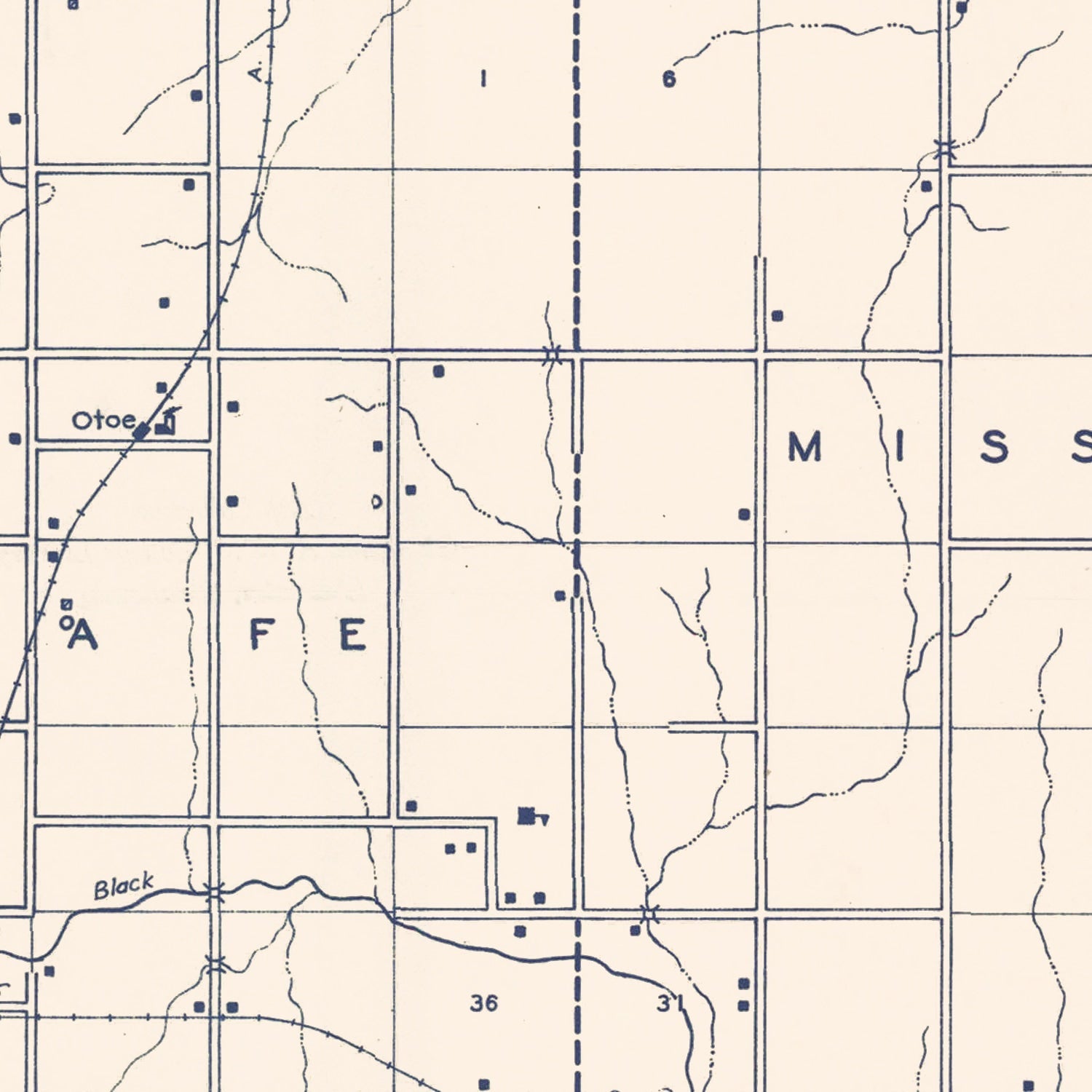 Vintage Map of Noble County, Oklahoma 1936