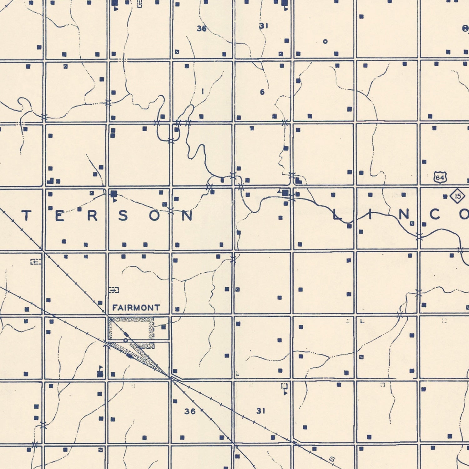 Vintage Map of Garfield County, Oklahoma 1936