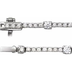 14K White Gold 4 CTW Lab-Grown Diamond Line 16" Necklace