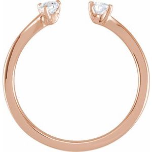 14K Rose Gold 1/5 CTW Lab-Grown Diamond Two-Stone Ring