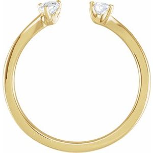 14K Yellow Gold 1/5 CTW Lab-Grown Diamond Two-Stone Ring