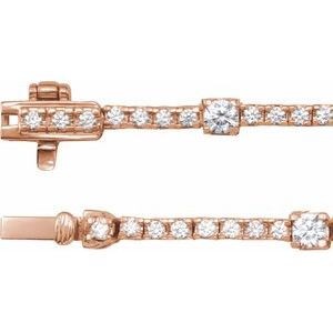 14K Rose Gold 4 CTW Lab-Grown Diamond Line 16" Necklace