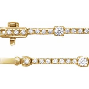 14K Yellow Gold 4 CTW Lab-Grown Diamond Line 16" Necklace
