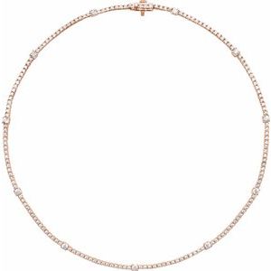 14K Rose Gold 4 CTW Lab-Grown Diamond Line 16" Necklace