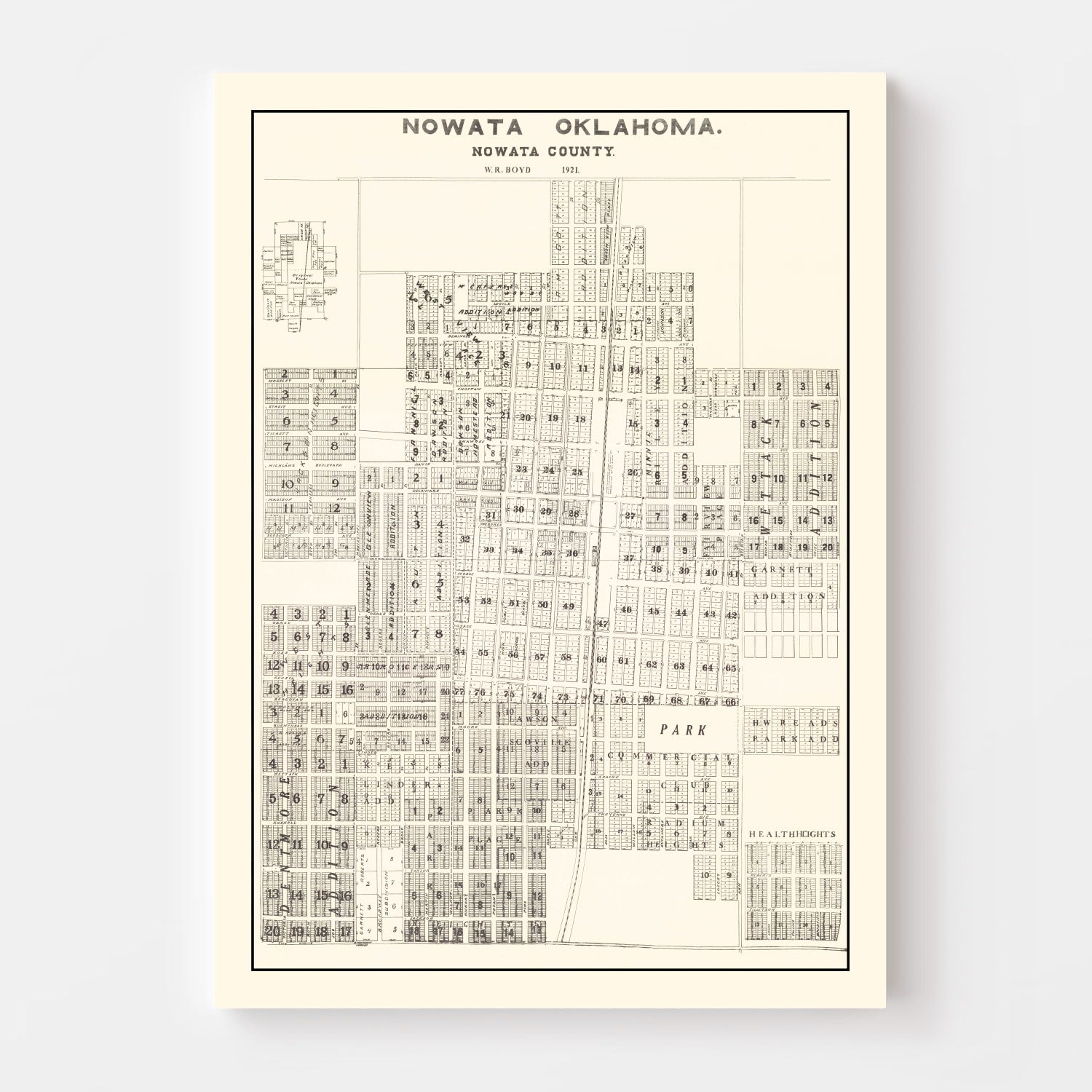 Vintage Map of Nowata County, Oklahoma 1921