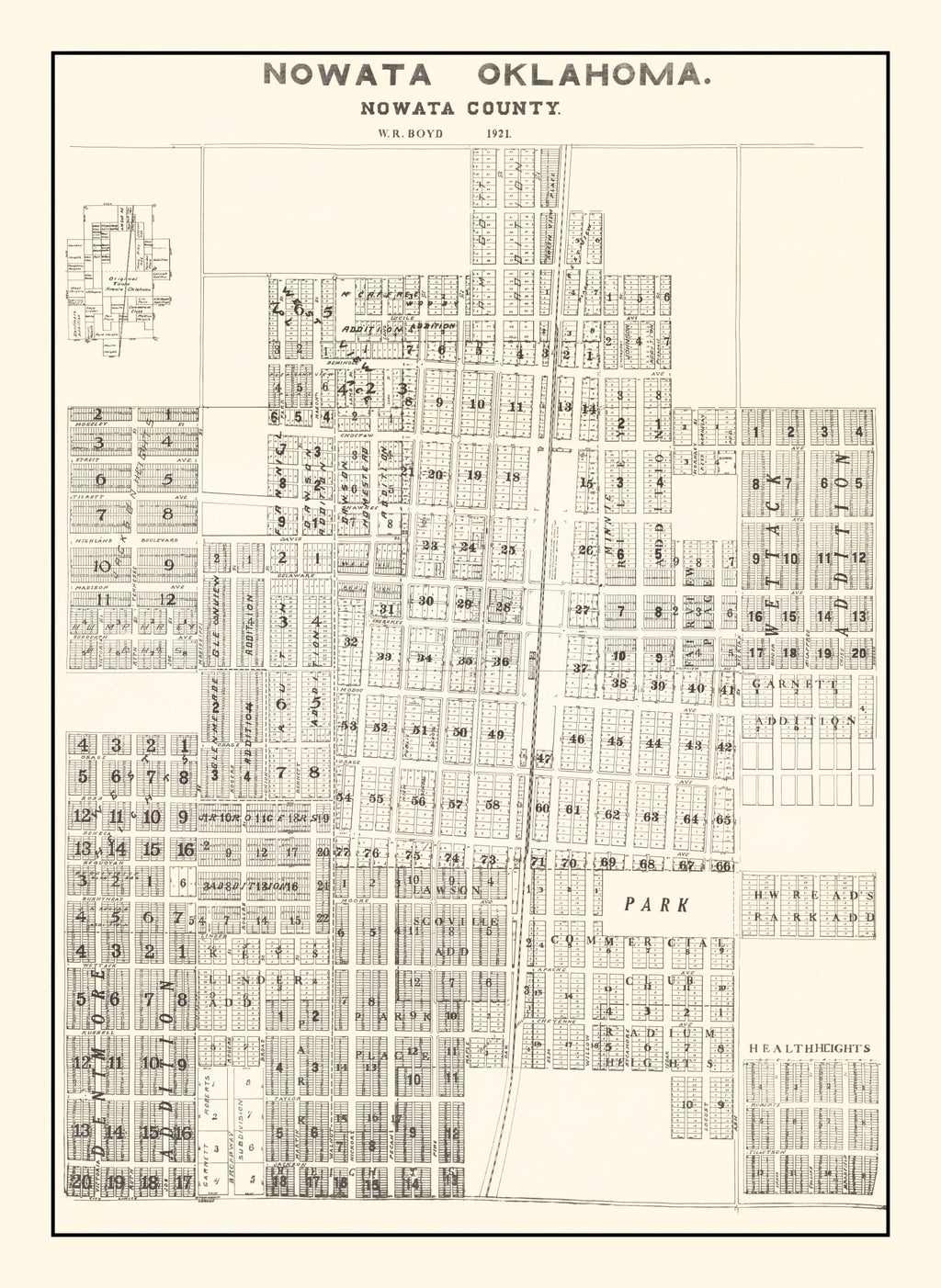 Vintage Map of Nowata County, Oklahoma 1921