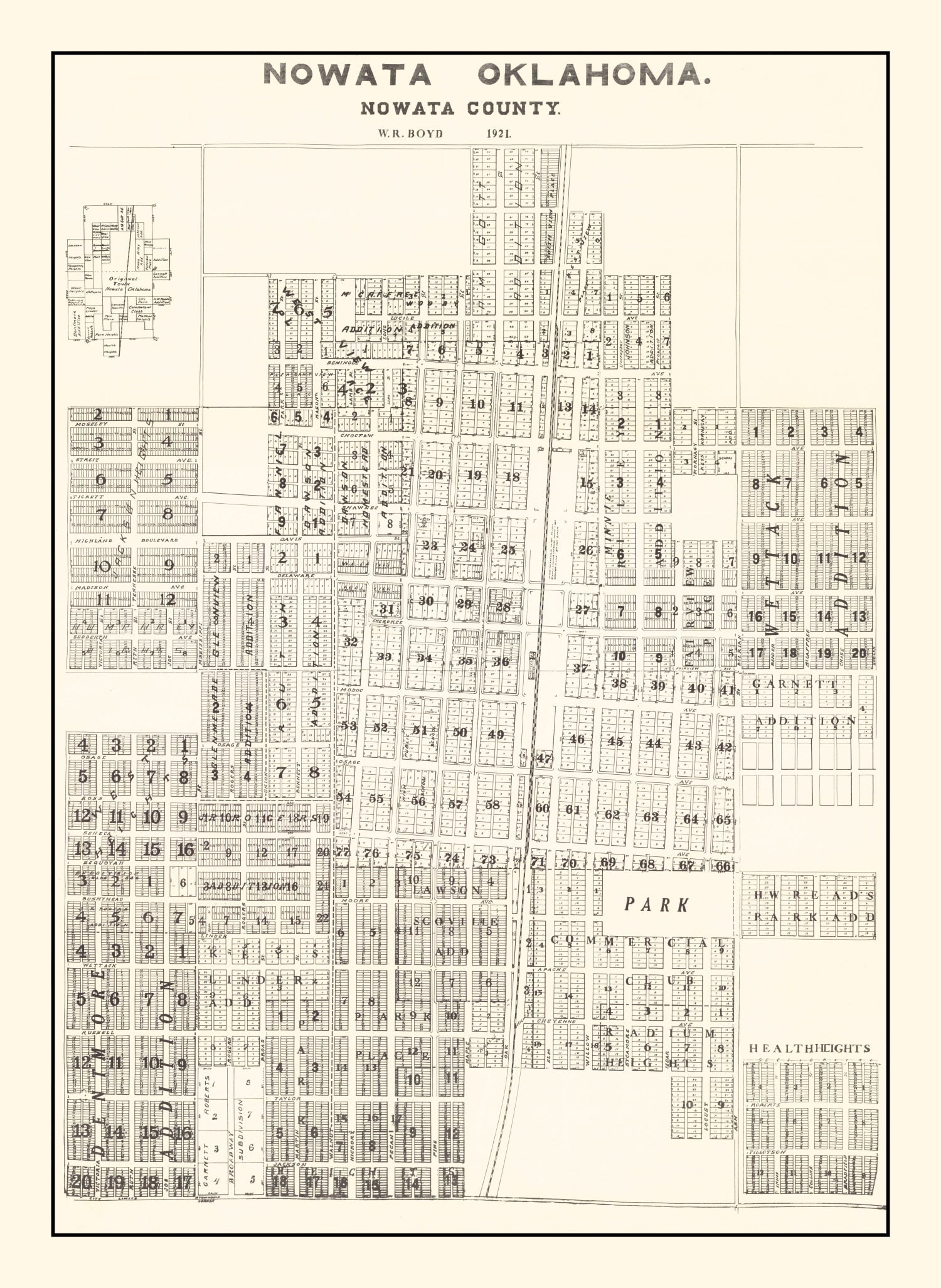Vintage Map of Nowata County, Oklahoma 1921
