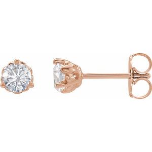 14K Rose Gold 1/5 CTW Natural Diamond Fleur-de-Lis Earrings