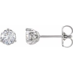 Sterling Silver 3/8 CTW Natural Diamond Fleur-de-Lis Earrings