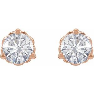 14K Rose Gold 1/3 CTW Natural Diamond Fleur-de-Lis Earrings
