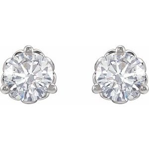 Sterling Silver 3/8 CTW Natural Diamond Fleur-de-Lis Earrings