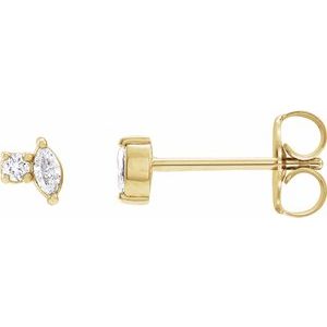 14K Yellow Gold .08 CTW Natural Diamond Earrings