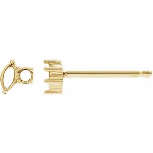 14K Yellow Gold 3x1.5 mm Marquise Right Accented Earring Mounting