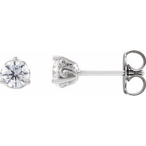 Platinum 3/8 CTW Natural Diamond Scroll Earrings