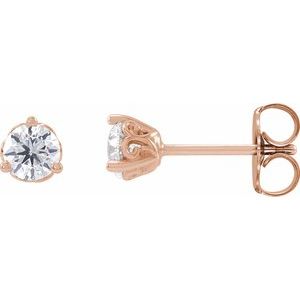 14K Rose Gold 3/8 CTW Natural Diamond Scroll Earrings