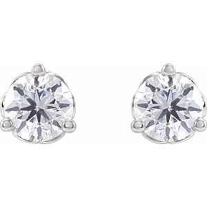14K White Gold 1/2 CT Lab-Grown Diamond Scroll Earrings – image 2