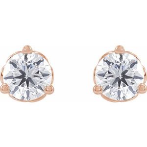 14K Rose Gold 1/2 CT Lab-Grown Diamond Scroll Earrings – image 2