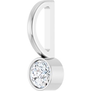 Platinum 3.5 mm Round Solitaire Charm/Pendant Mounting – image 3