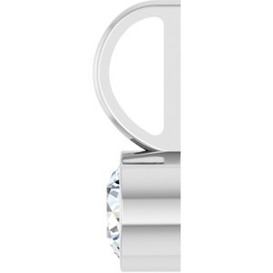 Platinum 5 mm Round Solitaire Charm/Pendant Mounting – image 5