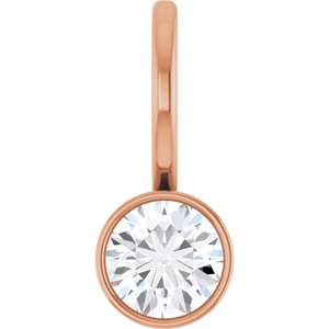 14K Rose Gold 4.5 mm Round Solitaire Charm/Pendant Mounting