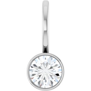 Sterling Silver 4.5 mm Round Solitaire Charm/Pendant Mounting