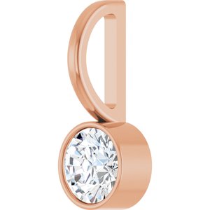 14K Rose Gold 4.5 mm Round Solitaire Charm/Pendant Mounting – image 3