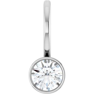 Sterling Silver 4 mm Round Solitaire Charm/Pendant Mounting