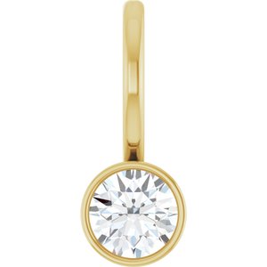 14K Yellow Gold 4 mm Round Solitaire Charm/Pendant Mounting