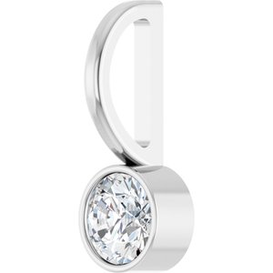 Sterling Silver 4 mm Round Solitaire Charm/Pendant Mounting – image 3
