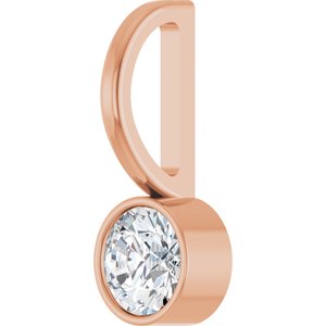 14K Rose Gold 4 mm Round Solitaire Charm/Pendant Mounting – image 3