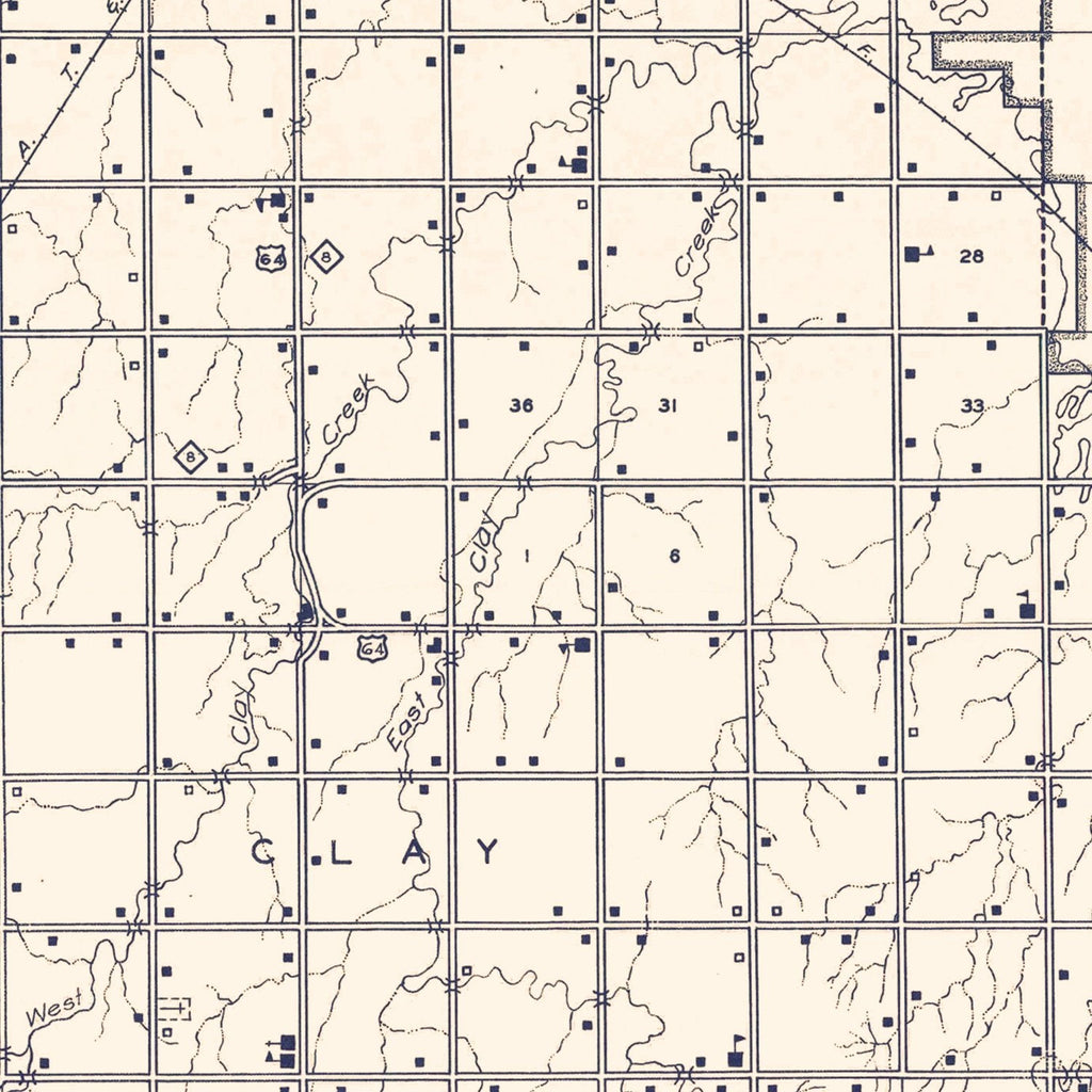 Vintage Map of Alfalfa County, Oklahoma 1936
