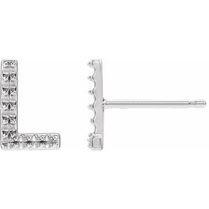 Platinum Single Initial L Earring Mounting
