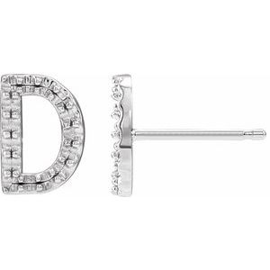 Sterling Silver Single Initial D Earring Mounting