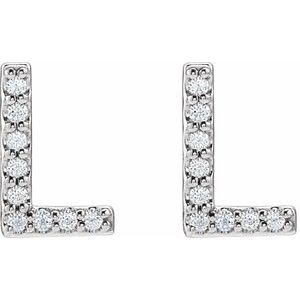 Accented Initial Stud Earrings