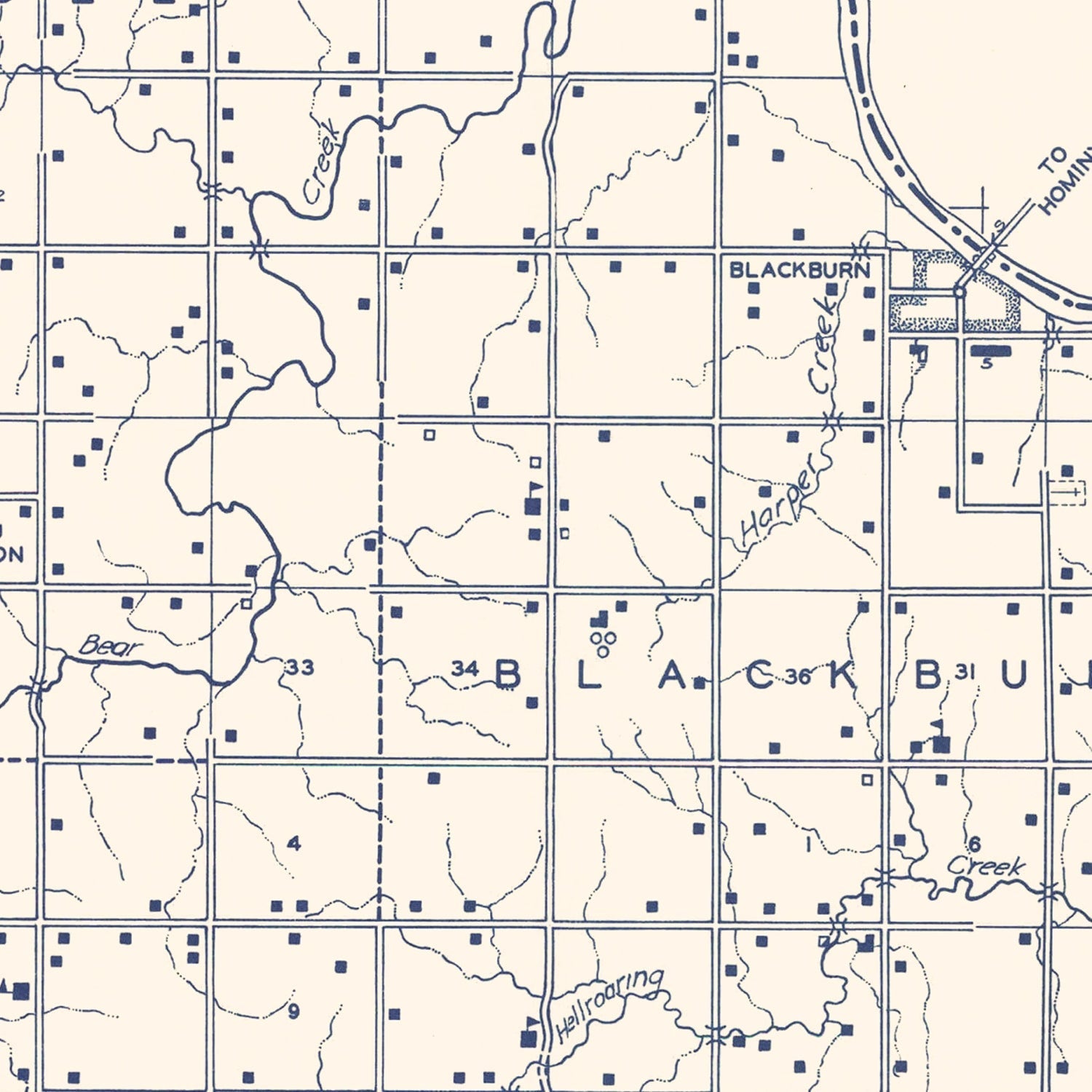 Vintage Map of Pawnee County, Oklahoma 1936