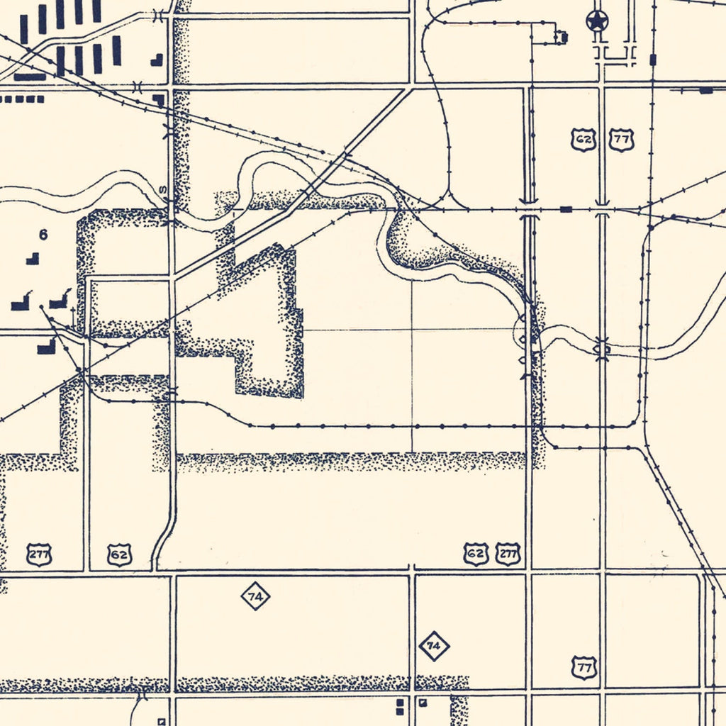 Vintage Map of Oklahoma County, Oklahoma 1936