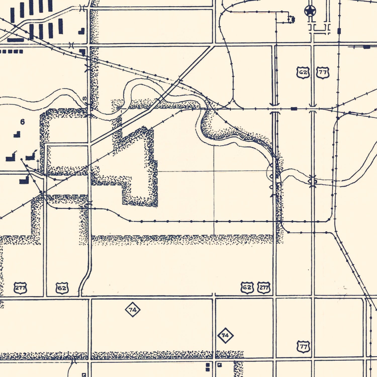Vintage Map of Oklahoma County, Oklahoma 1936