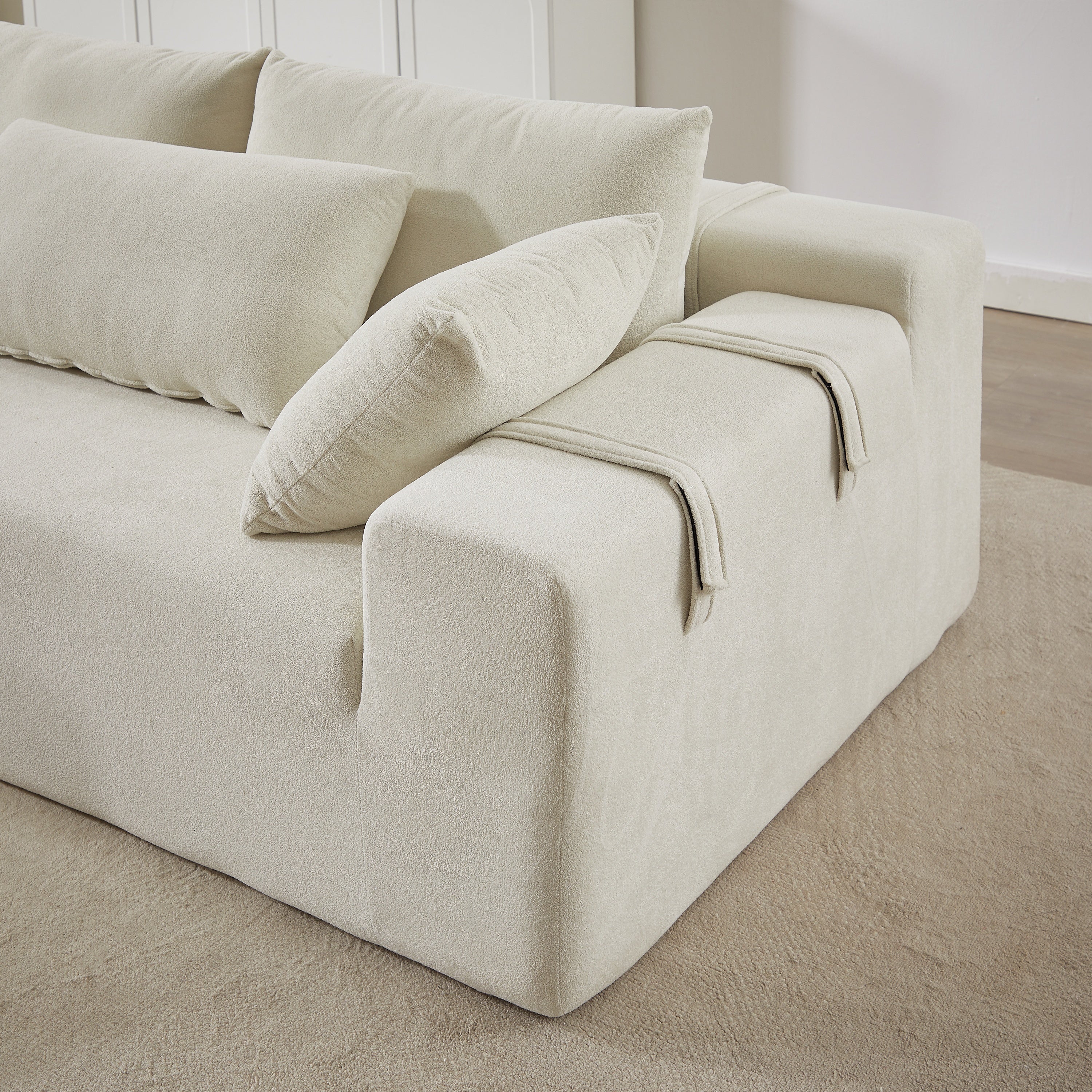 Modern Chenille Upholstered Sectional Sofa Couch Set,Modular 108' L Shaped Sectional Living Room Sofa Set With 6 Pillows,Free Combination Sofa Couch for Living Room,Bedroom