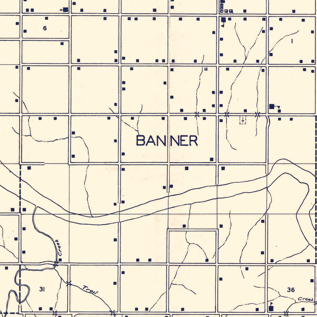 Vintage Map of Kingfisher County, Oklahoma 1936
