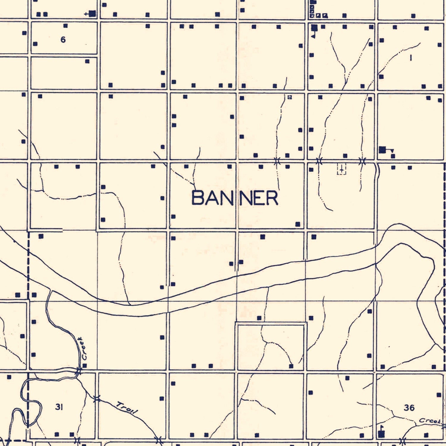Vintage Map of Kingfisher County, Oklahoma 1936