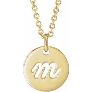 Script Initial Necklace or Pendant