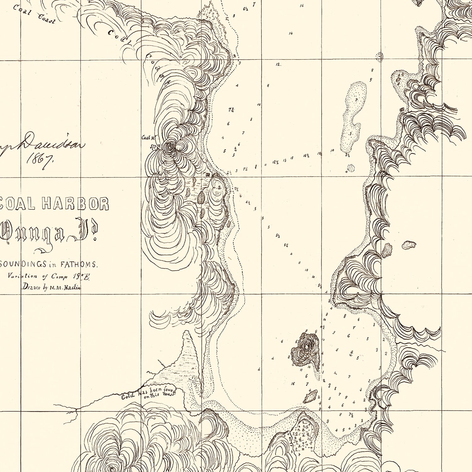 Vintage Coal Harbor Map 1867