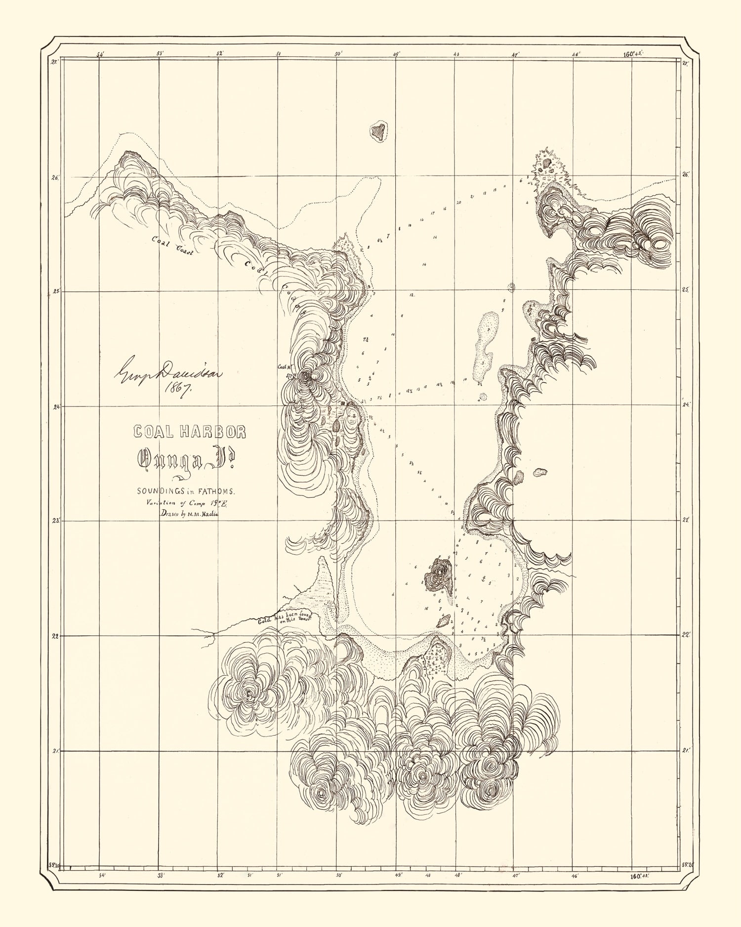 Vintage Coal Harbor Map 1867
