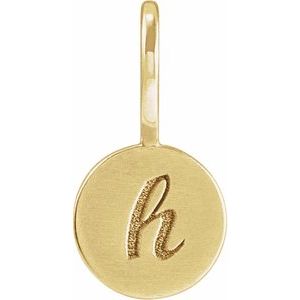 14K Yellow Gold Engravable Disc Charm/Pendant – image 4