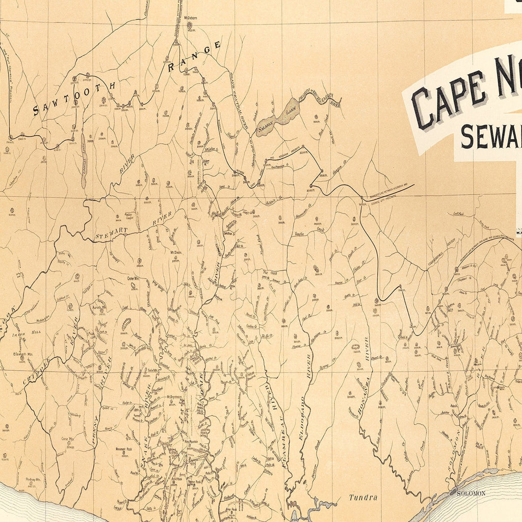 Vintage Cape Nome Alaska Map 1904