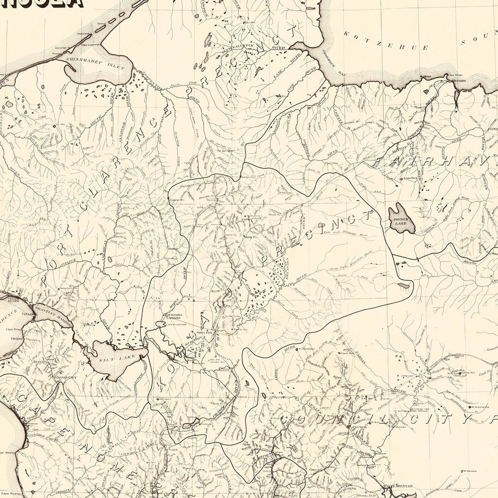 Vintage Seward Peninsula Map 1900