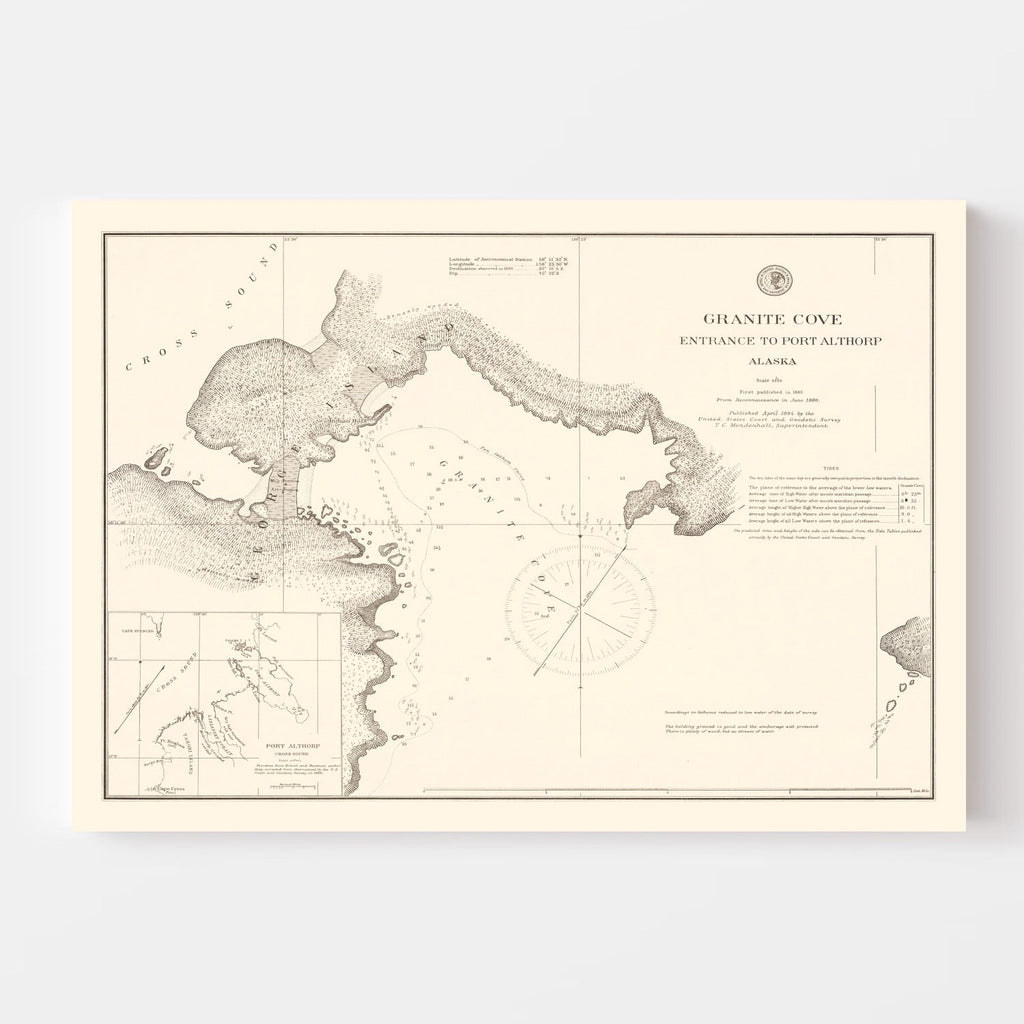 Vintage Granit Cove, Port Althorp, AK Map 1894
